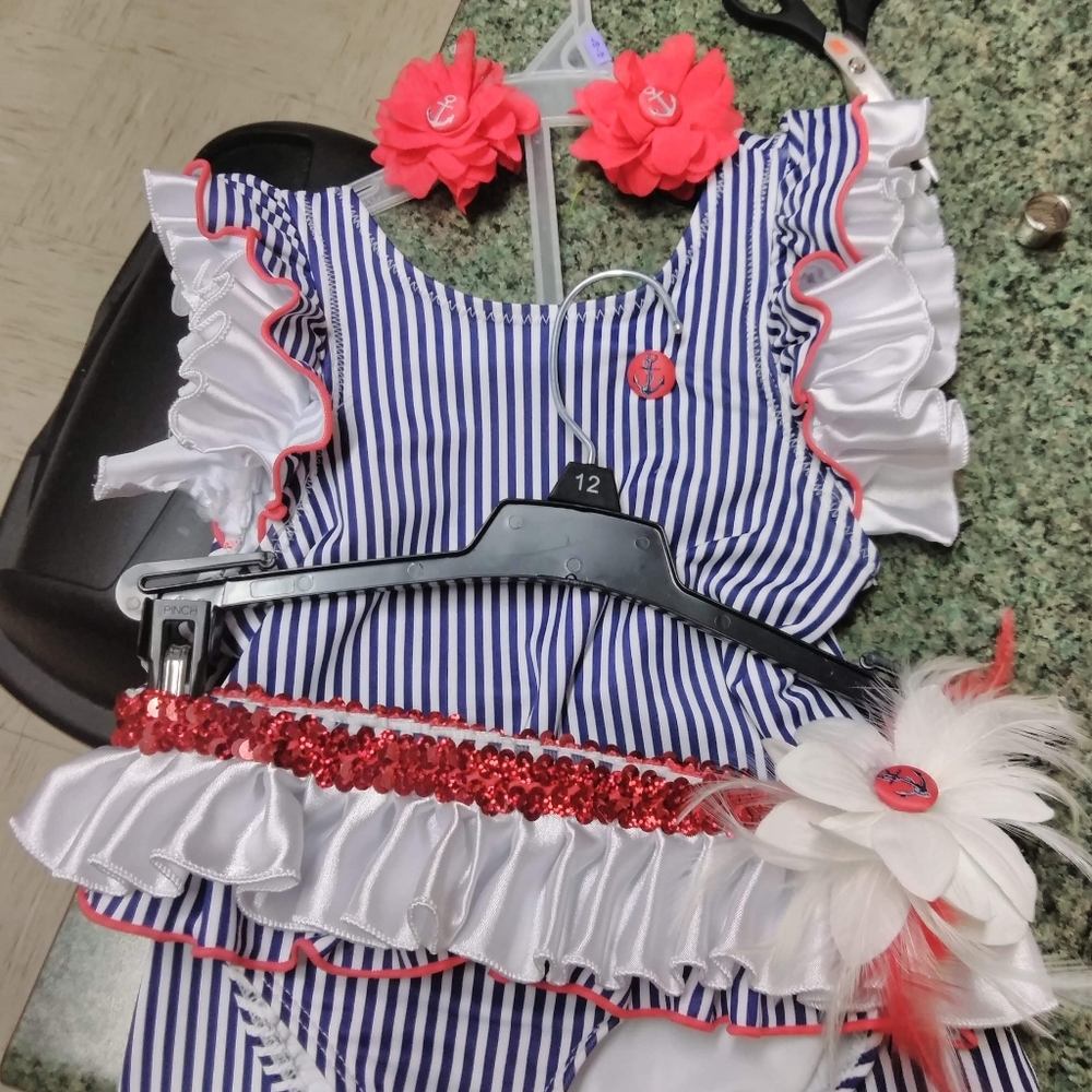 Patriotic swim wear for little girls pageant